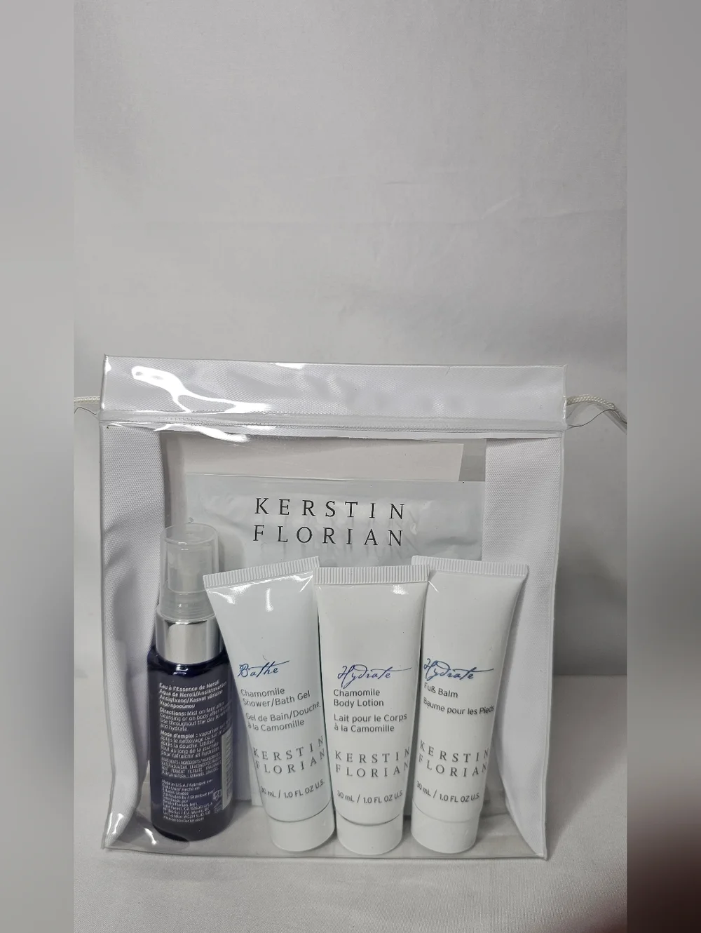 Kerstin Florian Spa Travel Set Neroli Water Chamomile Body Lotion Gel Foot Balm